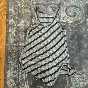 We The Free asymmetrical (somewhat sheer) black and gray tank